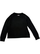 VINTAGE FILA Φούτερ Crew Neck S | Μεγάλο Κεντητό Λογότυπο | Μαύρο